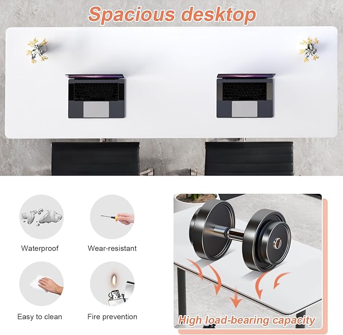 Conference Table Flip Top Mobile Conference Room Tables,Folding Conference Table with Wheels,Large Meeting Training Seminar Table Saving Space for Office Classroom(10A,61'')