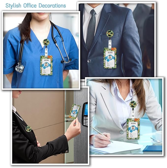 Cute Cats Lanyards for ID Badges, Badge Holder with Lanyard Detachable, Badge Reel Retractable Keychain Clip, Vertical Cruise Ship Cards Holder Protector Name Tags, Teacher Nurse Office Women Gifts