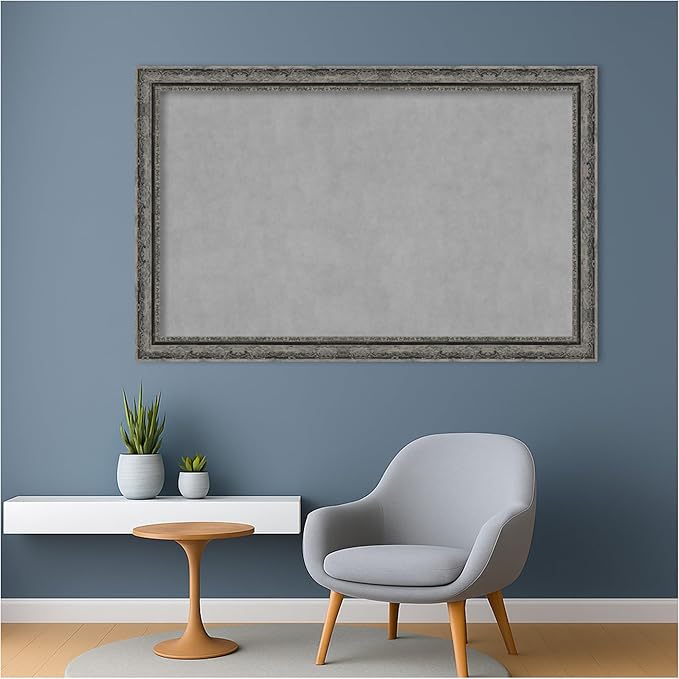 Amanti Art Black Framed Magnetic Board 28x44 Large Vision Board for use with Magnets, 100% Metal Sheet to Display Items as Office Decor or for Home Organization in mudroom, Kitchen or Kids Room