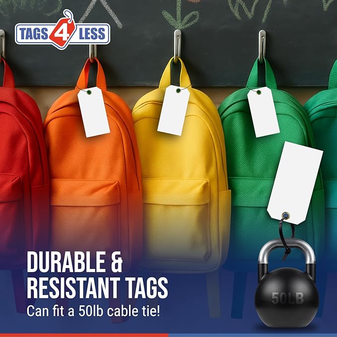 Tags 4 Less 15 Mil Waterproof Plastic Tags, Pack of 100 – 2” x 4” Heavy Duty Plastic Tags for Labeling, Outdoor Tagging, Equipment Labeling, Luggage, Valves & More (Fluorescent Pink)