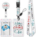 ID Badge Holder with Breakaway Lanyard, Cute Badge Reel Badge Clip Retractable, Lanyards for ID Badges Name ID Card Holder, Nurse Funny Gift, Phlebotomy Tech Humor, I Like Big Veins and I Cannot Lie