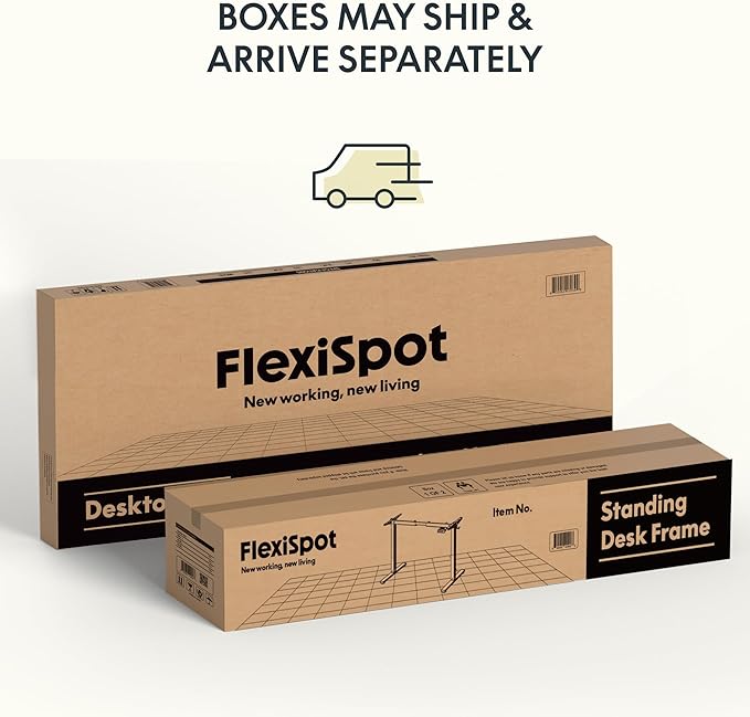 FLEXISPOT Bamboo Electric Standing Desk with Elegant Oval Legs & Curved Desktop, 60"x30" Height Adjustable Desk for Home Office & Living Spaces, White Frame