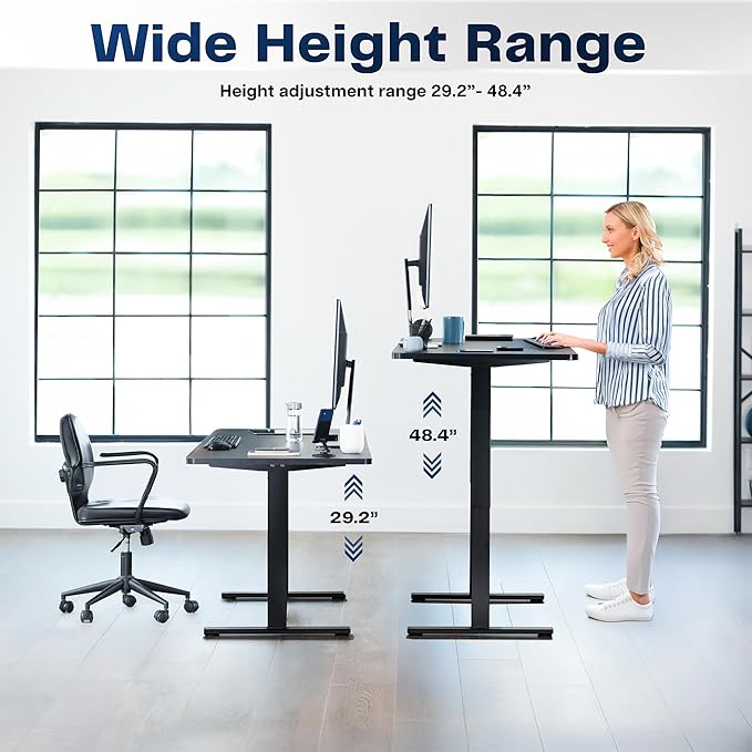 VIVO Large Electric 83 x 30 in Standing Desk, Memory Height Adjustment, 1B Series, Holds 220 lbs, White Top Black Frame, DESK-KIT-1B8W