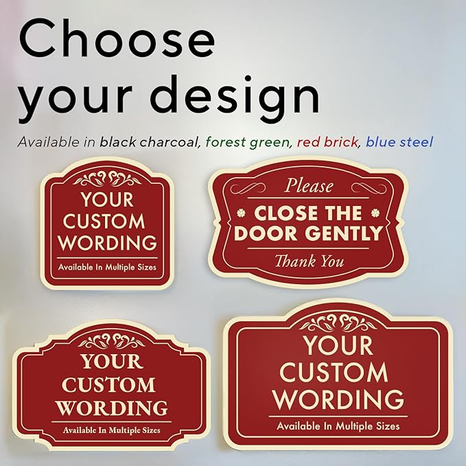 Custom Decorative Outdoor Metal Sign - Personalized Aluminum, Customized Driveway Sign, Waterproof, Design 3 Red Brick 18x18 In