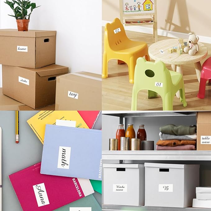 STARLIBOO Colored Labels Stickers 3 x 2 Inch, Removable Rectangle Moving Labels Stickers, 250Pcs Garage Sale Price Stickers, Adhesive Moving Labels for Boxes White