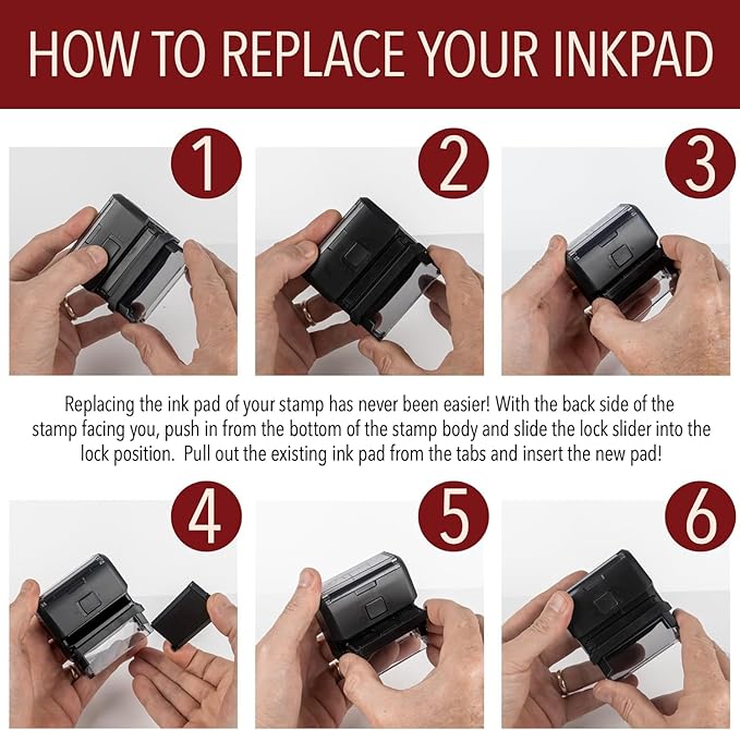Self Inking Modern Address Stamps | Custom Return Address Stamper (Magazine Serif, Large)