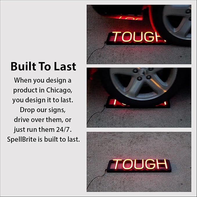 SpellBrite EXIT Sign | Directional Sign with Neon Look, Red LED Light Source | 14.1" x 6.3"
