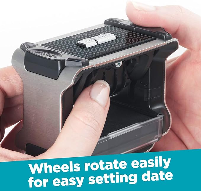 Trodat 5430 Professional Self-Inking Date Stamp with Entered - Blue Ink
