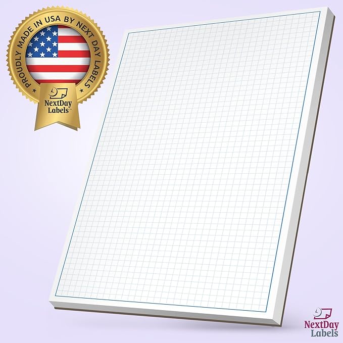 Graph Paper Pad for Blueprint Drawings, Drafting, Engineering Drawing, and Planning - Graph Paper 8.5x14 Blueprint Quadrille Grid Paper Pads with Blue Lines, High Brightness 50 Sheets (5-Pack)