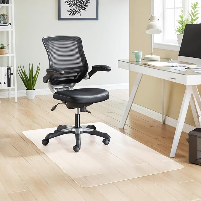 HOMEK Crystal Clear Chair Mat for Hardwood Floor, 48” x 36” Office Chair Mat for Hard Floors, 1/8” Thick Office Mat for Rolling Chairs
