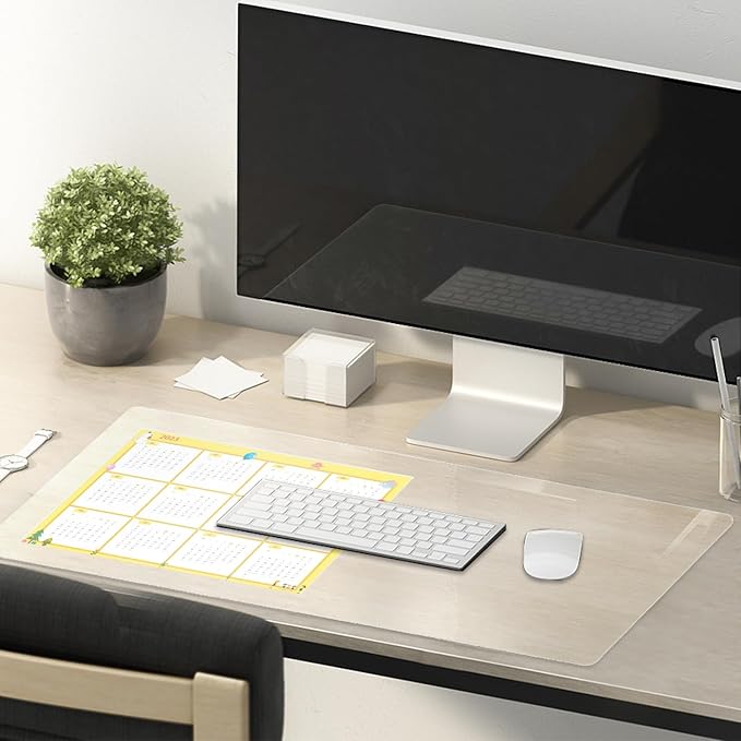 Eisdroma 18 x 72 Inch Table Cover, 1.5mm Thick Plastic Desk Mat and Protector for Clear Top Desks