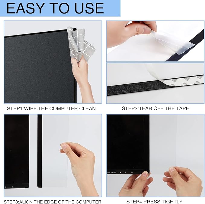 Monitor Memo Board - Multifunction Computer Transparent Side Panel Creative Desktop Easy to Use Suitable for Home Office Left and Right (2pcs)