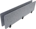 ReFocus Raw Clamp-On Acoustic Desk Divider Mounted Privacy Panel Set – Reduce Noise & Visual Distractions for Office, Study (Castle Gray, 2× Panels (60"×16"))
