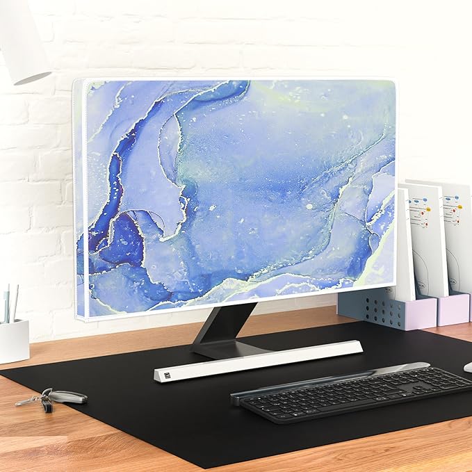 Baocicco Modern Violet Marble Waterproof TV Cover Anti-Static Dustproof Protective Cover for LCD/LED/HD 58, 59, 60 Inch Decorative Monitor Accessories Covers for Television LED LCD OLED TVs Screen