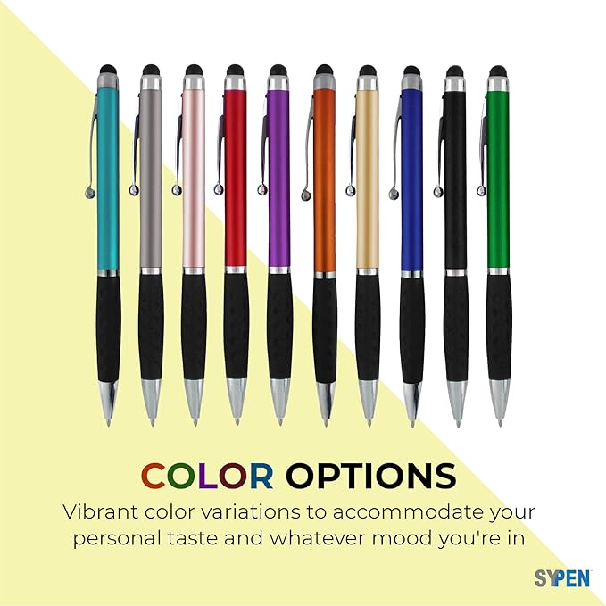 SyPen Personalized Stylus Pens With your Custom Logo or Text-300 Pack Bulk-for Businesses, Parties, and Events, 2 in 1 Ballpoint Pen & Stylus for Touchscreen Devices, Purple Barrel, Black Ink