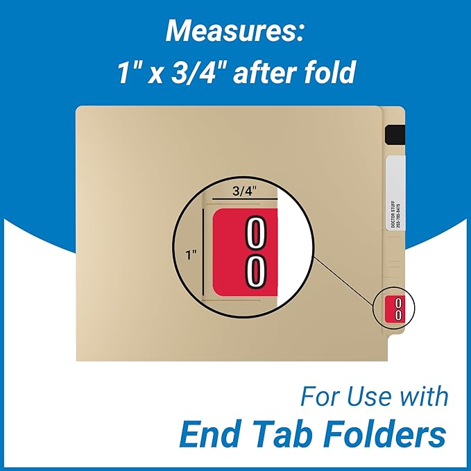 Doctor Stuff - File Folder Labels, Terminal Digit Filing, Consecutive Double Digit Numbers 90-99, Barkley FDDBM Match - BXDM Series Chart Stickers, Orange, 1" x 1-1/2", 500/Roll