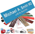 Engraved Name Plates for Door Sign Personalized Light Blue Plastic Plaque with White Letters - Made in USA 2x10 B1