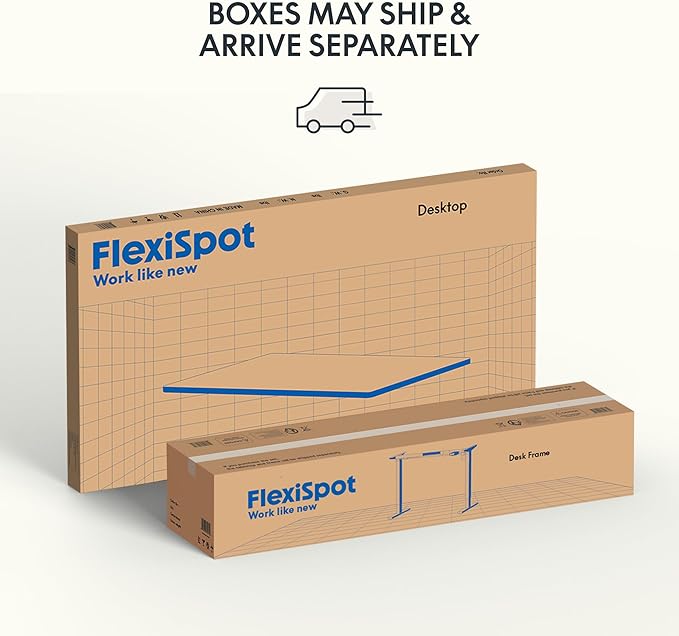FLEXISPOT EN1 One-Piece Standing Desk with 1-Inch Thick Seamless Desktop, 48"x30" Electric Height Adjustable Desk for Home Office, Multi-Monitor Setups & Easy Assembly, Gray Wood