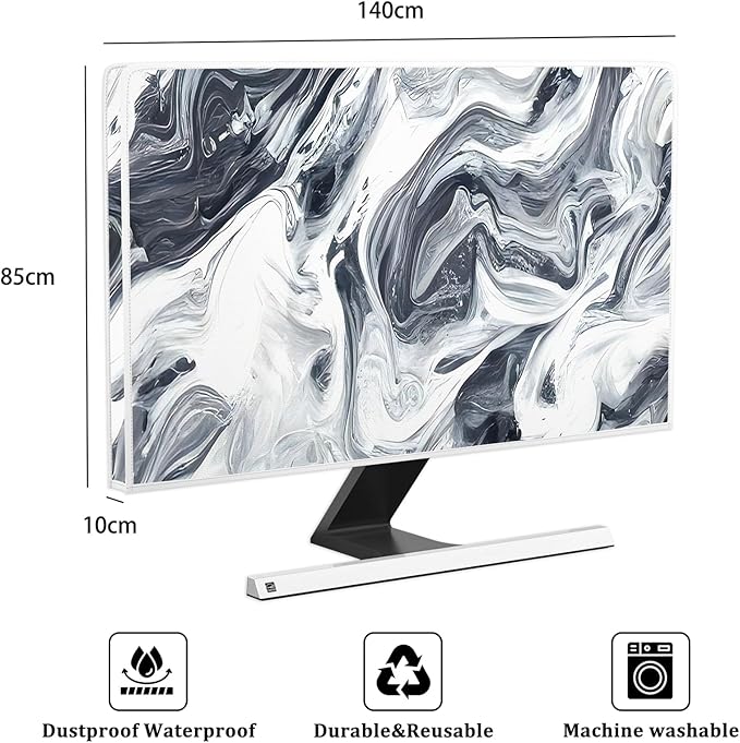 Baocicco Abstract Gray Marble Waterproof 58, 59, 60 Inch Television Cover Anti-Static Dustproof Protective Television Covers for TV Screen Abstract Modern TV Dust Cover for Home LED LCD OLED TVs