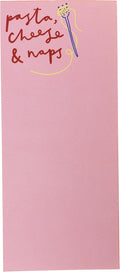 Graphique Pasta & Naps Magnetic Notepad, 100 Tear-Away Sheets for Grocery, Shopping & To-Do Lists, Writing Pad for Fridge, Kitchen, Office