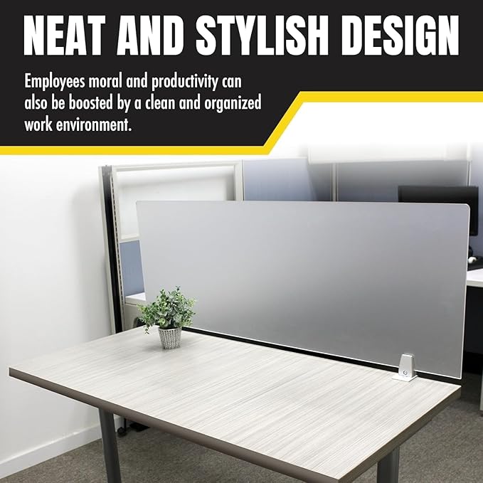 OBEX Frosted Acrylic Desk Mounted Privacy Panel, 24" x 30", Frosted