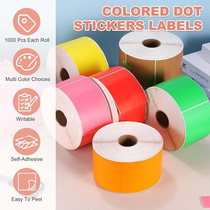 PATIKIL 1000Pcs Colored Coding Labels Stickers, 5x3 Inch Rectangle Inventory Stickers Self Adhesive Tags for Office Business Inventory Management Product Labeling Home Decor, Blue