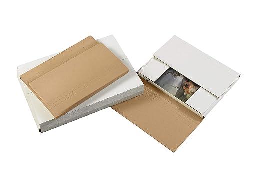 Tape Logic TLMIBMROS Easy-Fold Mailers, 15" x 11 1/8" x 2", White (Pack of 50)