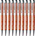 Yucold Customized Pens with Name/Logo - Touch Screen Stylus Ballpoint Pen, Perfect for Weddings, Business & Personalized Gifts (Orange,50)