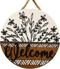 Wood front door sign Wood sign Home decor Welcome sign Sign for front door House warming gift Wedding gift (Wildflower 2.0-DS033(NB) P002, 18" Width)