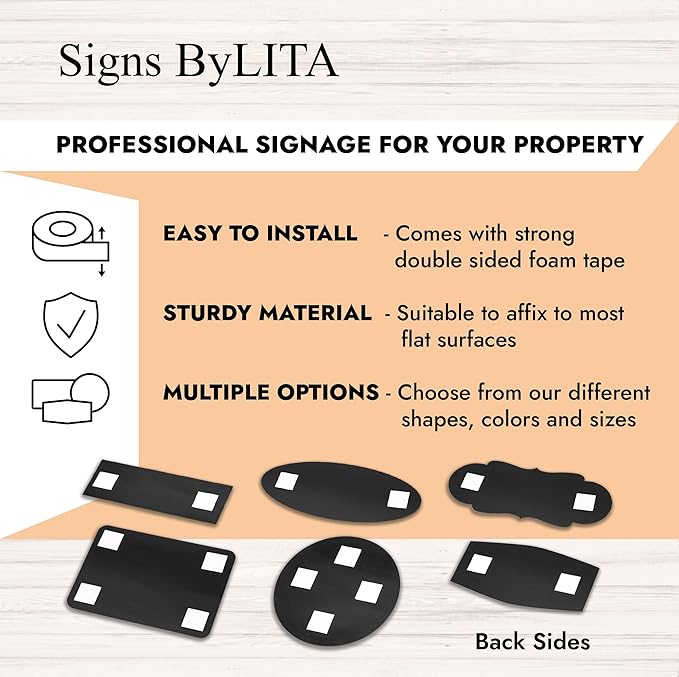 Signs ByLITA Standard Office Sign - Professional Business Signage - Easy to Install (White/Red) - Small 1 Pack
