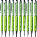 Yucold Customized Pens with Name/Logo - Touch Screen Stylus Ballpoint Pen, Perfect for Weddings, Business & Personalized Gifts (Grass green,10)