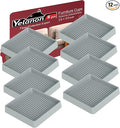 Yelanon 8pcs 2.5" Non Slip Furniture Pads for Hardwood Floors - Anti Skid Grippers Rubber Feet Floor Protectors Stoppers to Prevent Sliding for Bed Couch Wood Furniture (Grey)