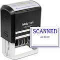 MaxMark Large Self-Inking Rubber Date Office Stamp with Scanned Phrase & Date - Blue Ink, 12-Year Band - Style 3
