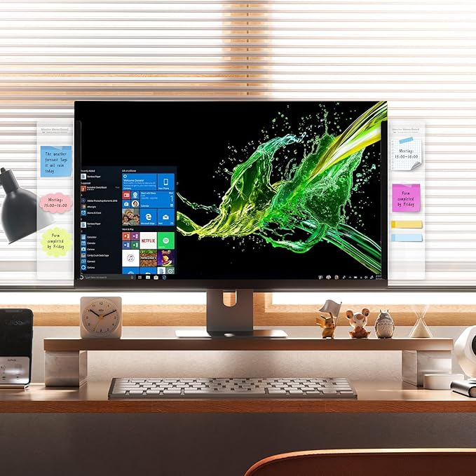 Office Desk Accessories 4pcs Multifunction Computer Monitor Memo Board - Transparent Computer Side Panel Memo Creative Monitor Side Panel Suitable for Office Home Desktop