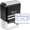 MaxMark Large Self-Inking Rubber Date Office Stamp with Paid Phrase & Date - Blue Ink, 12-Year Band - Style 5