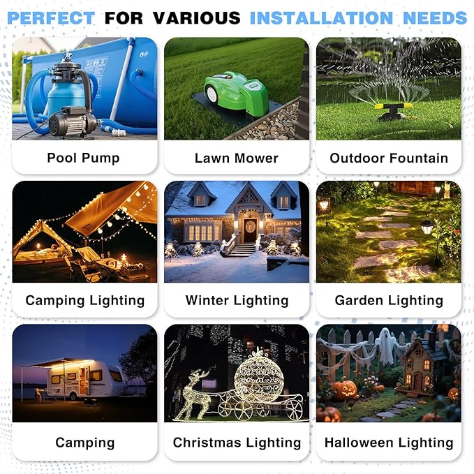 Flemoon [9 Pack] Outdoor Extension Cord Safety Cover, IPX4 Waterproof Connection Protector, Weatherproof Electrical Box for Outdoor Plug, Outlet, Holiday Light, Christmas Decorations, Green