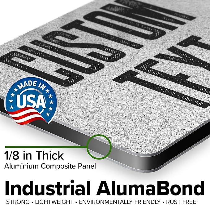 Custom Sign, Custom Street Sign, 11 Font Colors, 13 Font Styles, 4 Hole Options, 22 Sizes, 7x10 Inches, Rust Free DiBound, Fade Resistant, Made in USA by My Sign Center (Concrete)
