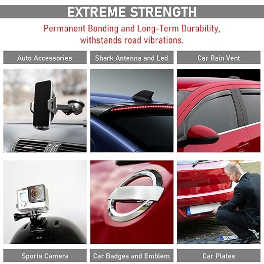 CANOPUS Double Sided Tape, 5952 Heavy Duty Mounting Tape, Strong Bond & Weatherproof Seal Strip for Automotive Mounting, Picture and Photo Frame, Poster, Craft, 1 in x 108 ft, Black, Made in USA