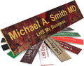 Engraved Name Plates for Door Sign Personalized Rustico Granite Pattern Plastic Plaque with Gold Letters - Made in USA 2x10 S7