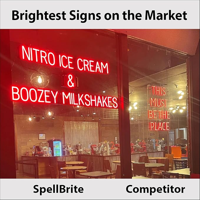SpellBrite EXIT Sign | Directional Sign with Neon Look, Red LED Light Source | 14.1" x 6.3"