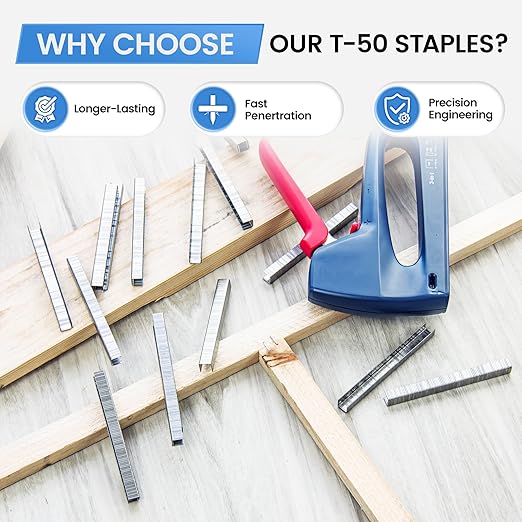 meite T-50 Stainless Steel Staples Marine, 5/16 Inch Heavy Duty Staples for Staple Gun - 1512 Counts, 20 Gauge 3/8 Inch Crown T-50 Upholstery Staple for Salt Water, Marine Applications