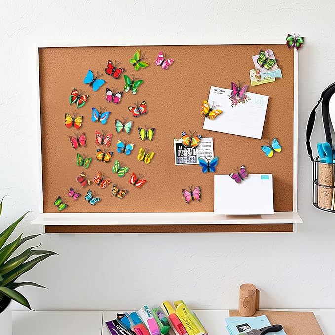 50Packs Butterfly Decorative Push Pins Blue Thumbtacks Cute Thumb Tacks Pushpins for Cork Board Bulletin Board Wall for Office Home Cubicle Decor Decorations Hanging