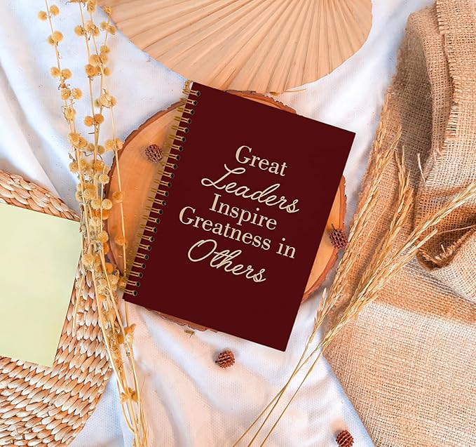 OXW Red Meeting Notebooks for Work, Leadership Gifts Office Work Notebook Journal for Writing Note Taking, Thank You Gifts for Women Men Leader Boss Mentor Principal Manager, 5.5"x8.3"