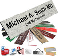 Door Name Plate Personalized for Office Stone Granite Plastic Name Plate Black Letters - Made in USA 2x10 S3