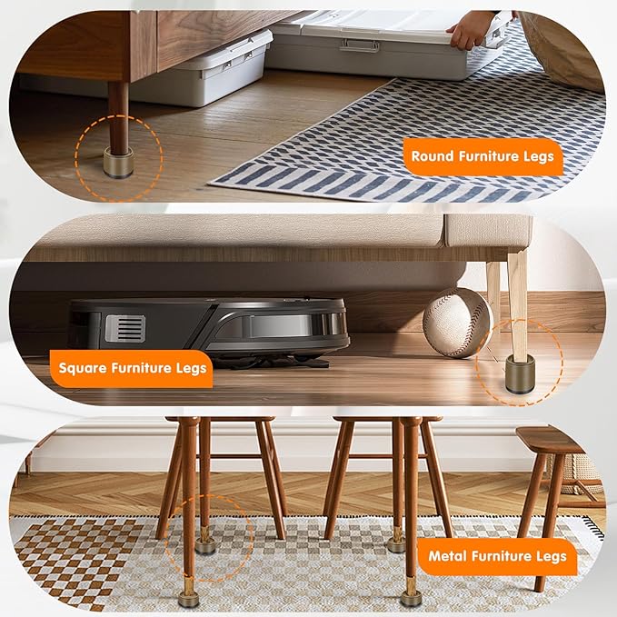 Furniture Risers Bed Risers Heavy Duty 1 inch, 2 inch, 3 inch, 4 inch Round Adjustable Bed Lifts Riser for Desk Legs Table Couch Sofa Chair Refrigerator Washing Machine (1+1 Inch, Brown, 4 Pack )