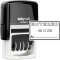 MaxMark Office Self Inking Date Stamp with Phrase Entered - Black Ink