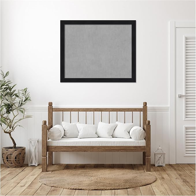 Amanti Art Black Framed Magnetic Board 37x45 X-Large Vision Board for use with Magnets, 100% Metal Sheet to Display Items as Office Decor or for Home Organization in mudroom, Kitchen or Kids Room