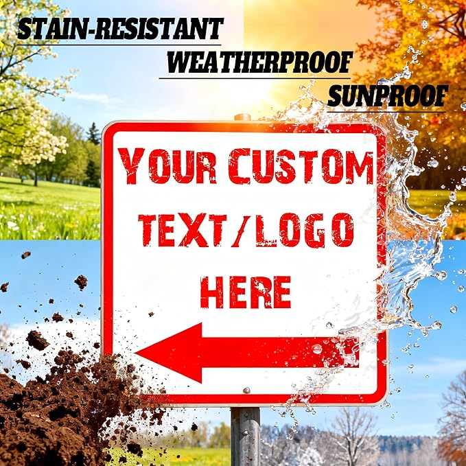 Custom Square Arrow Signs - 12 * 12 inches - Customizable size/color, for shopping mall and office directions