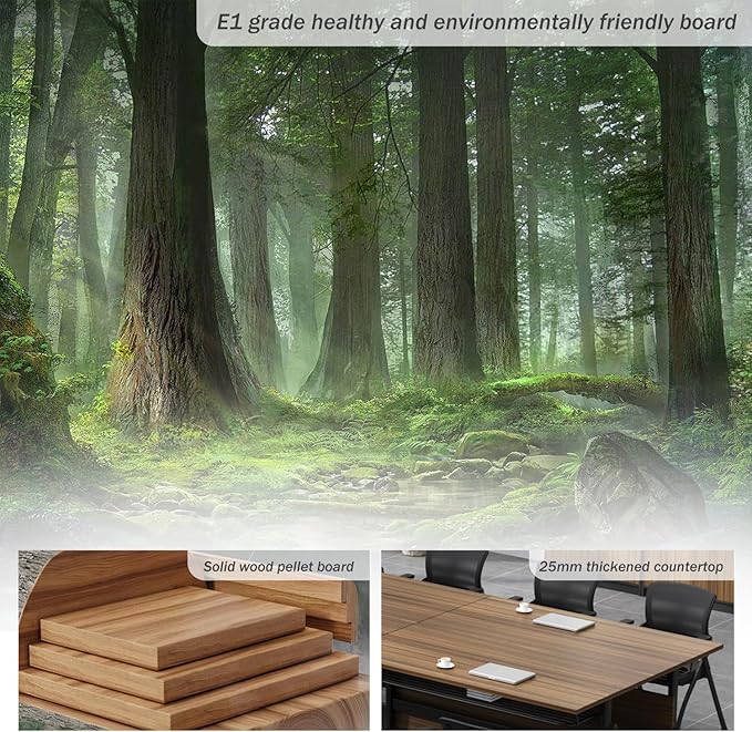 Folding Conference Table,Modern Office Conference Room Tables,Flip-Top Mobile Training Seminar Table,Foldable Rolling Meeting Table with Caster Wheels,Suitable for Office,Meeting Room (4Pack 47.2in)