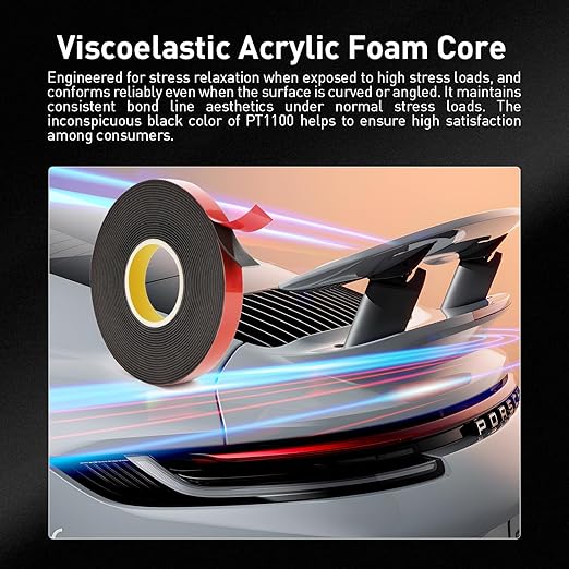 Automotive Acrylic Plus Attachment Tape 0.79" x 18Ft Made of 3M Pack of 2 Double Sided Tape PT1100 Heavy Duty for Moldings Claddings Panels Pads and Other Car Automotive Applications